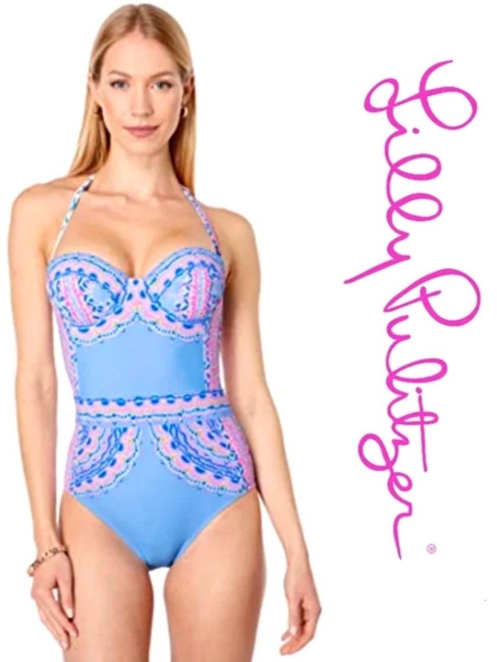 LILLY PULITZER, Women's Anthea Multi Seaside Shindig One-Piece Swimsuit, Size 10